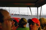On the tram on the High Bank at Daytona International Speedway.