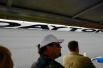 On the tram on the High Bank at Daytona International Speedway.