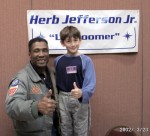 AJ with Herbert Jefferson Jr. (Boomer from the TV show BattleStar Galactica.)